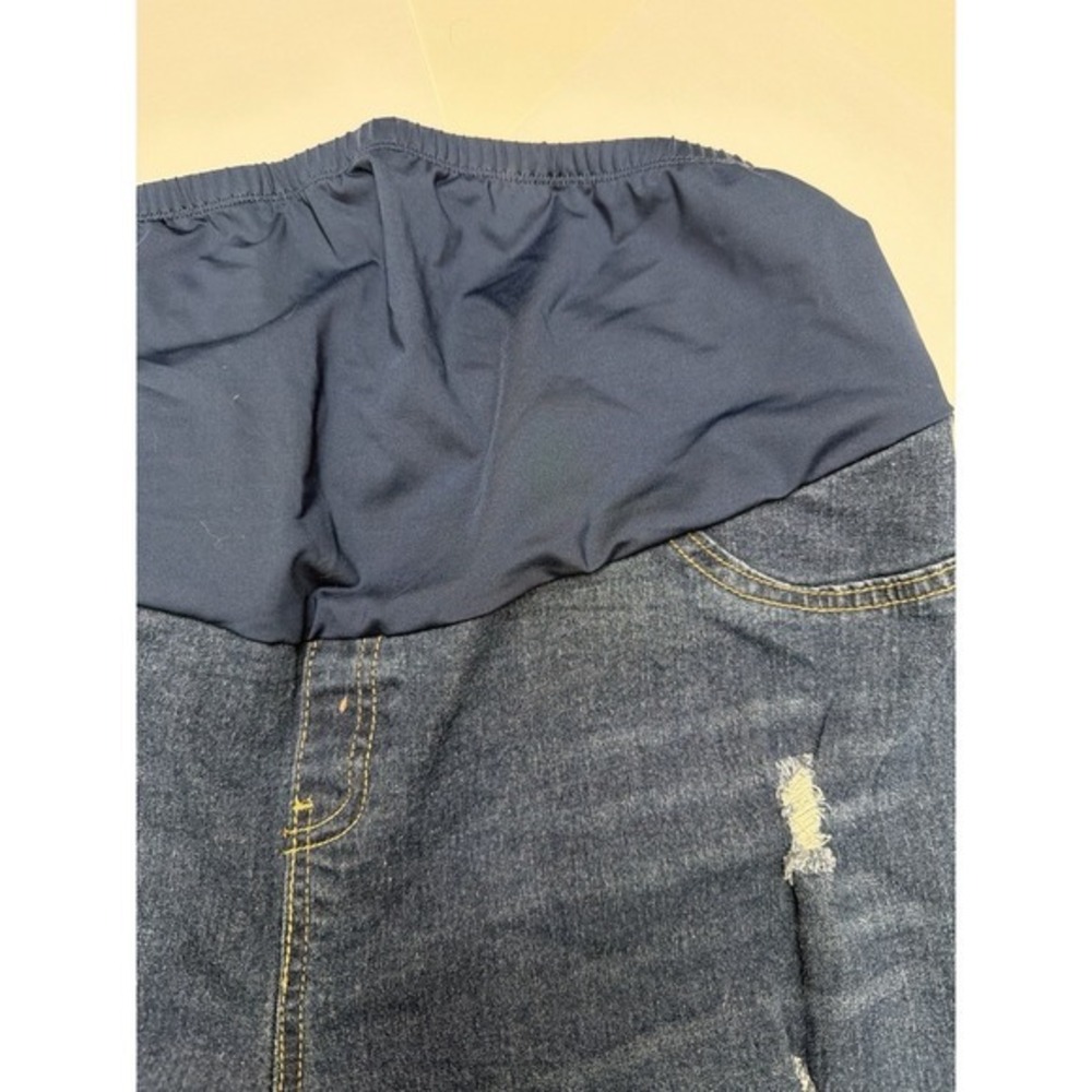 Womens Maternity Jeans XL Distressed‎ Blue Jeggings 26 Inseam.    5036